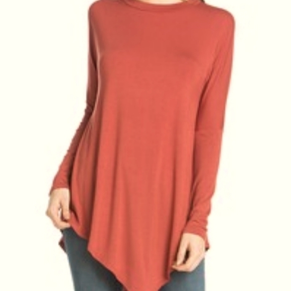 AZULES burnt orange long sleeve Tunic Top Size Small NWT - Picture 3 of 5